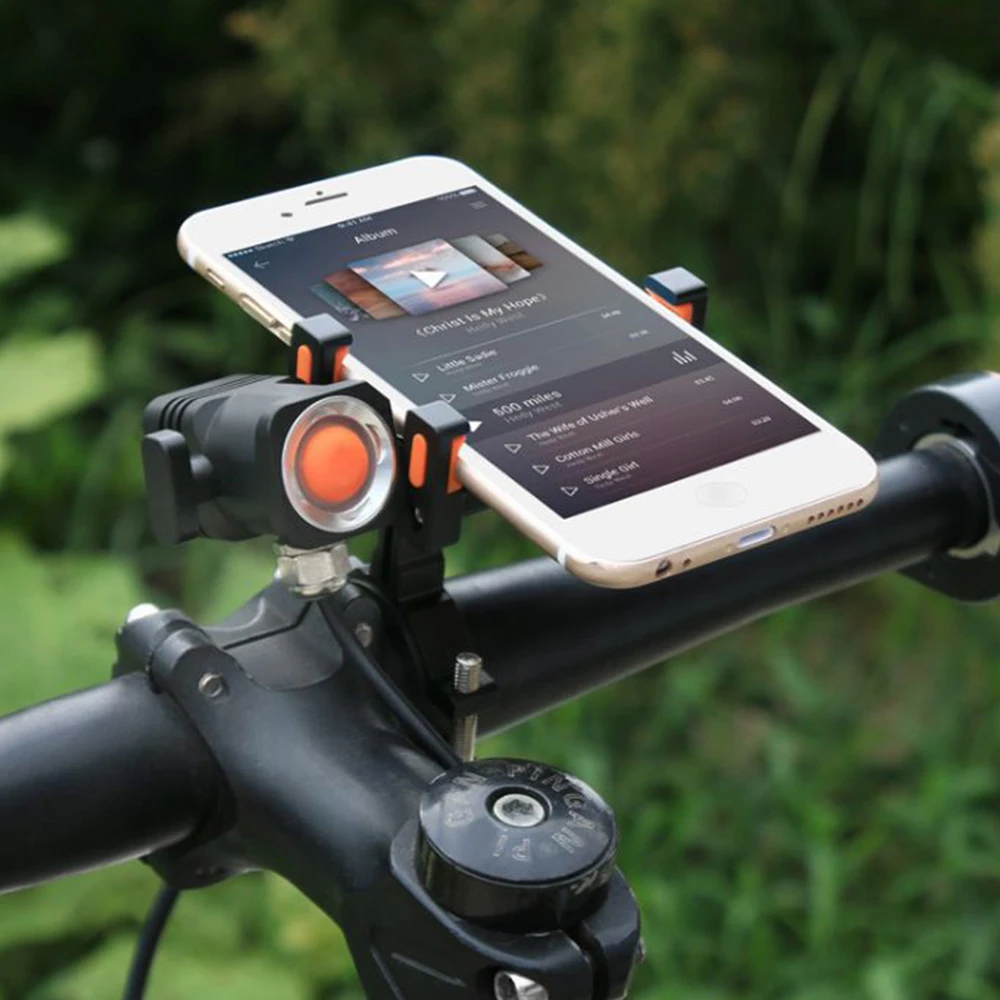 

Mountain Bike Phone Holder With Night Light Cell Phone Mount Holder Bicycle Support Bracket For Bike Handlebar Stand Clamp