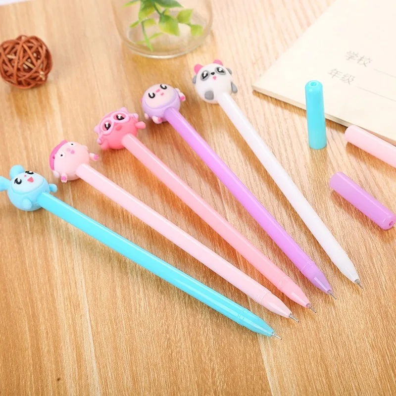 20 PCs Cute Cartoon Baby Gel Pens Set Creative Learning Stationery Kawaii Pens Office Supplies Signature Pen Wholesale