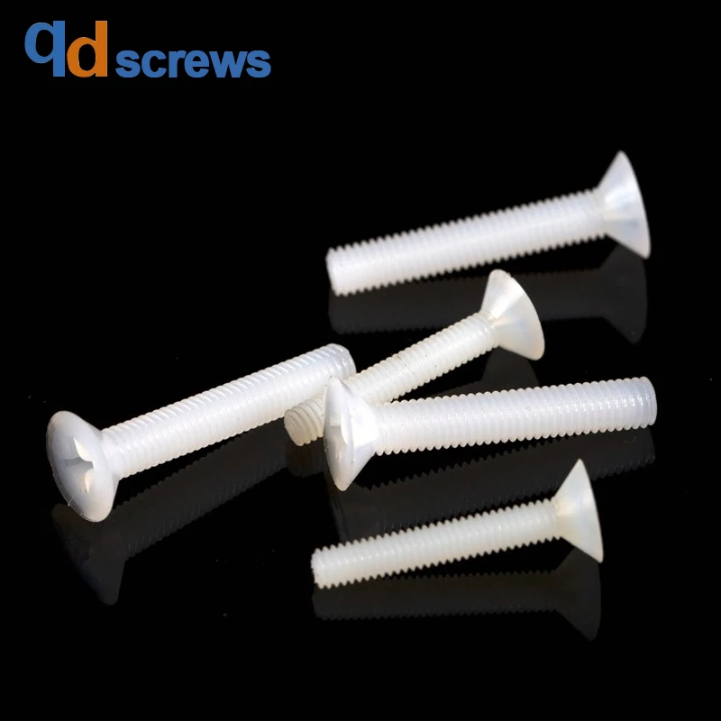 PA M2M3M4 нейлоновая головка потай винты с крестообразный вырез Phillips плоской