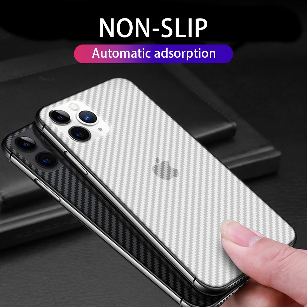 

5-10pcs Carbon Fiber 3D Anti-fingerprint Protective Back Film For iPhone 13 12 11 Pro Max XR XS Max 8 7 6 Plus Screen Protector
