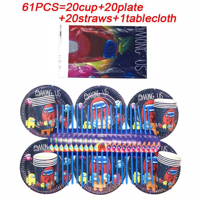 

Among Us Kids Boy Birthday Party Decorations Tableware Set Among Us Theme Party Supplies Baby Shower Paper Cups Plates Napkins