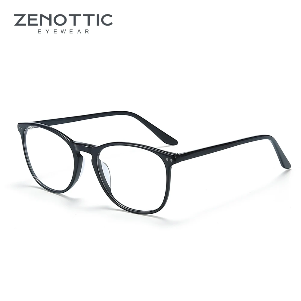 ZENOTTIC ацетатные мужские очки, оправа, оптические очки, очки, модный дизайн, близорукость, очки по рецепту, очки BT2011 - Цвет оправы: 001