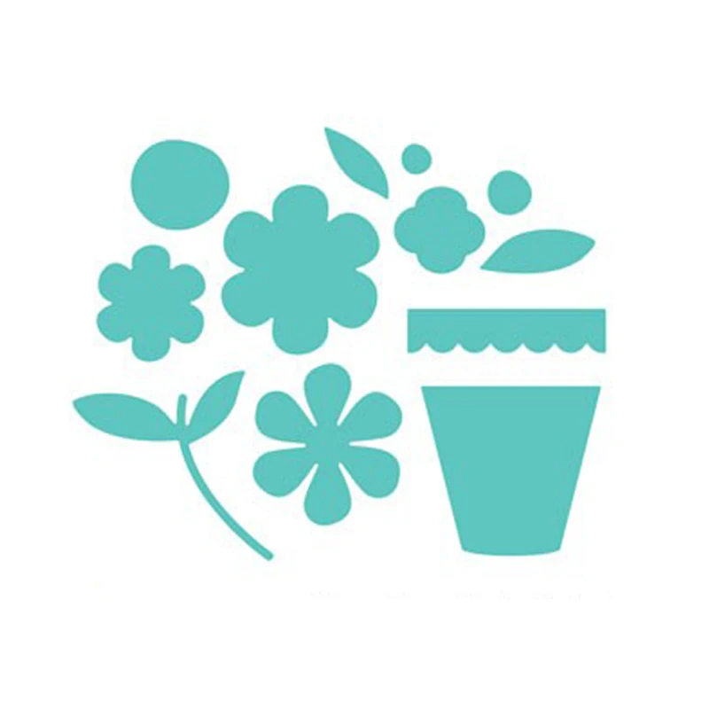 Металлические трафареты для вырезания цветов в горшке изготовления карточек