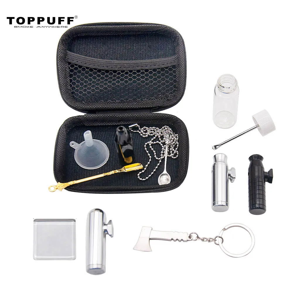 TOPPUFF Sniffer набор алюминиевых пуль Snuff Металлический Диспенсер ложка контейнер для