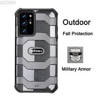 military armor case for samsung galaxy s21 ultra note 20 s20 plus s20 fe translucent airbag anti slip anti fall case cover funda