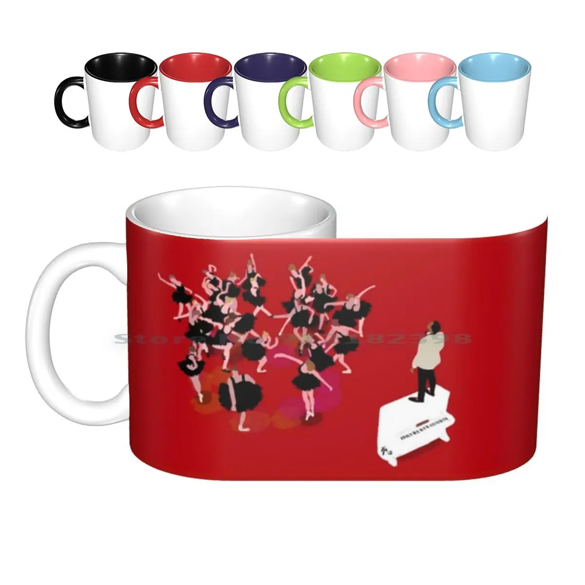 

Керамические кружки Runaway, кофейные чашки, Кружка для молока и чая, красная, в стиле хип-хоп, музыкальная икона, балерина, черная, абстрактная, ...