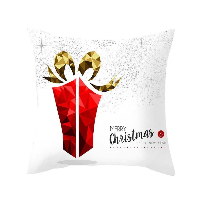 Счастливого Рождества квадратная Подушка Чехол Санта Декоративная Наволочка на