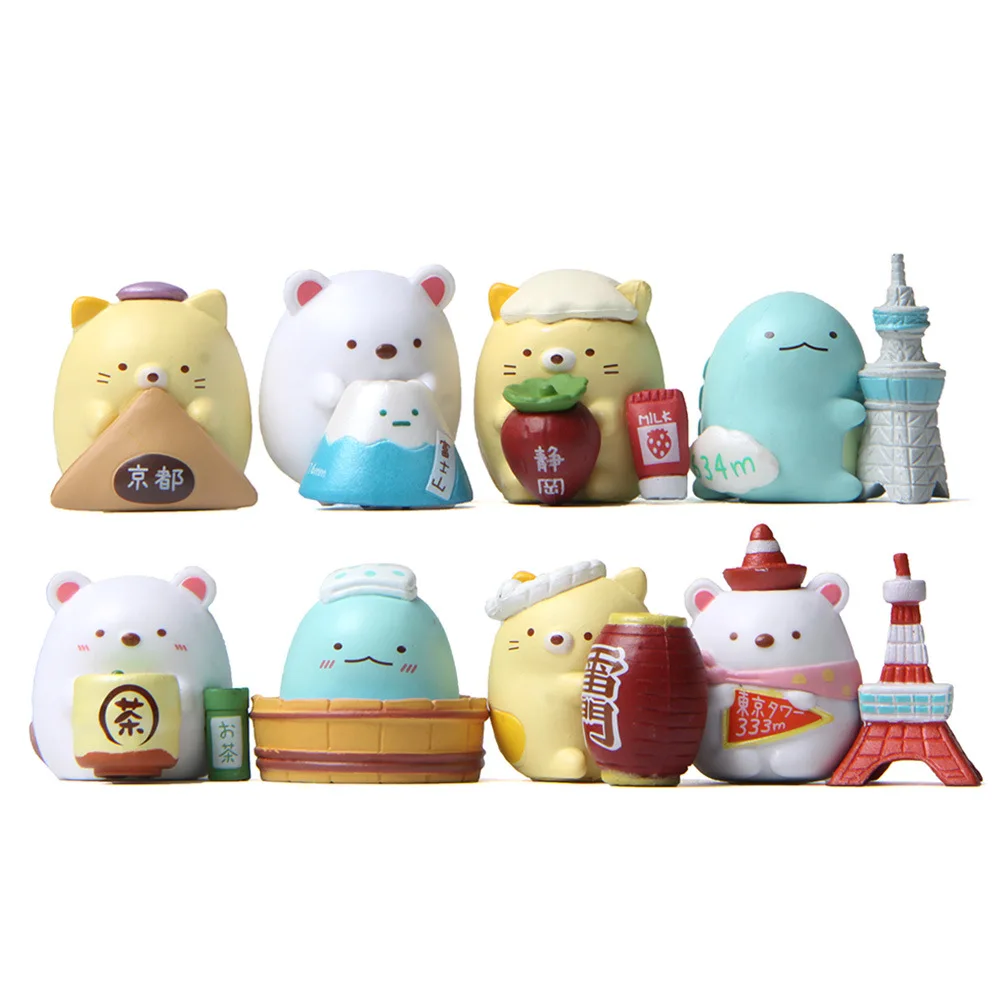 

8 Pcs/set Cute Japan Anime Life Series Corner Creature Sumikko Gurashi PVC Model Ornaments Decorative Action Figures Doll Toys