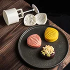 Праздничная форма Mooncake для середины осени, 50 г75 г, 3D штамп с изображением цветов и ракушек, украшение для печенья, Луны, торта, формы-штампы сделай сам