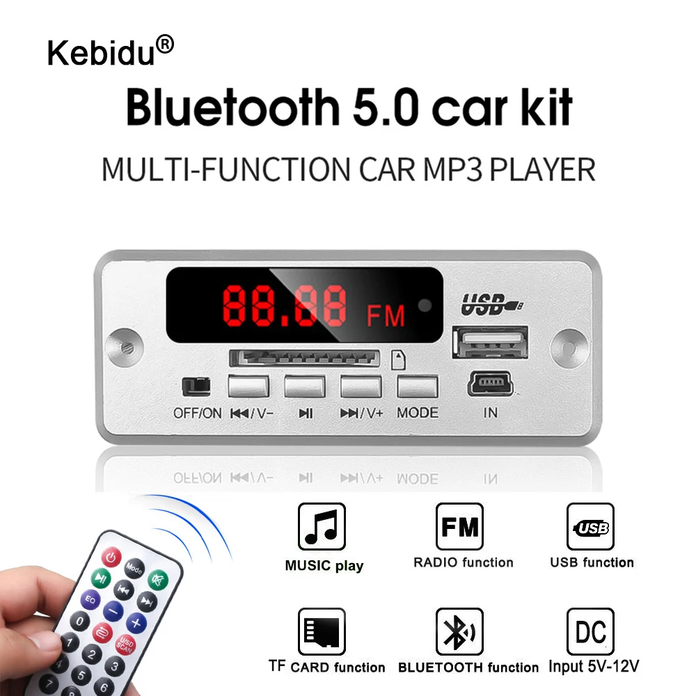 USB 3 5 мм AUX Bluetooth FM радио V5.0 беспроводной приемник MP3 плеер в 12 В декодер плата