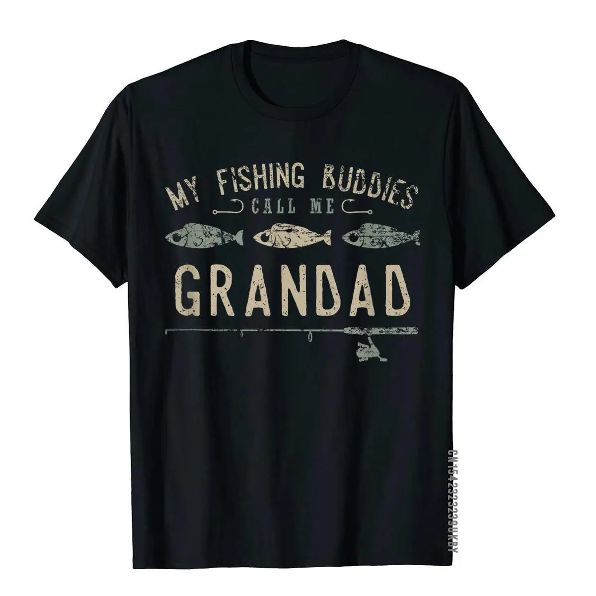 

My Fishin Buddies Call Me Grandad Shirt Cute Father's Day Funny Men T Shirts Cotton Tops & Tees Street Style