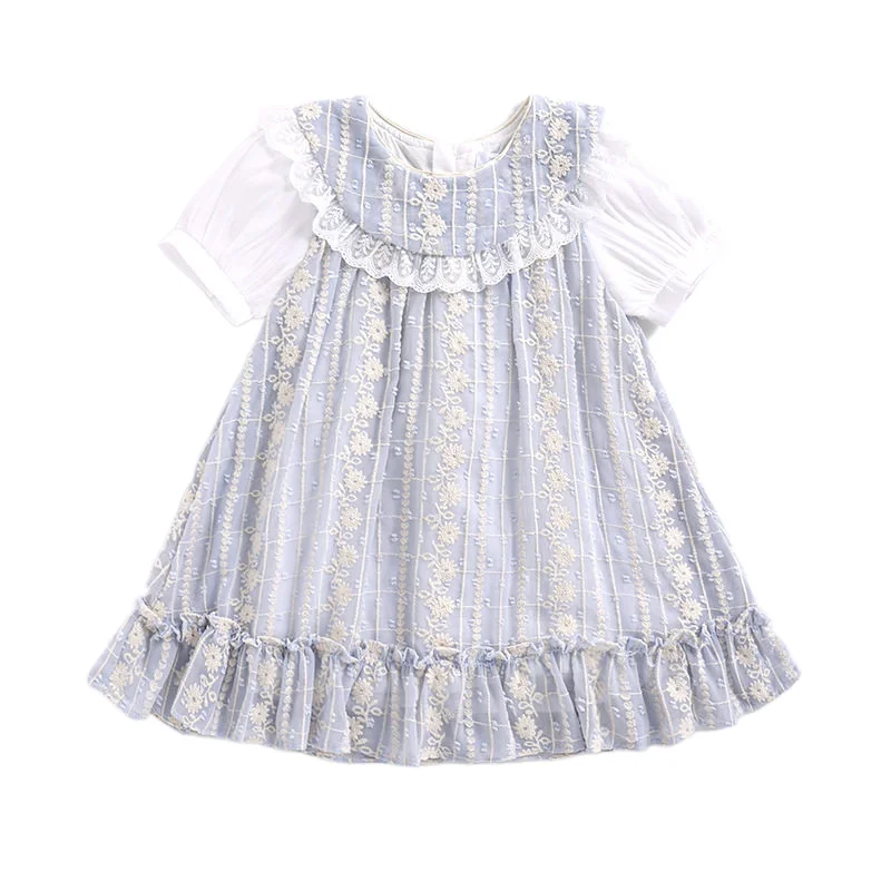 

Baby Girl Korean Princess Dress for Children First Birthday Frocks Infant Embroidery Tulle Dresses Kids Boutique Clothes