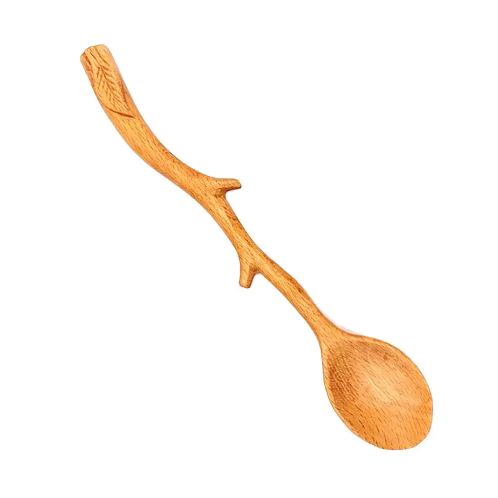 

Beech Wooden Spoon Special Branch Shape Long-Handled Scoop Coffee Stirring Spoon Tableware Environmentally Friendly Japanese
