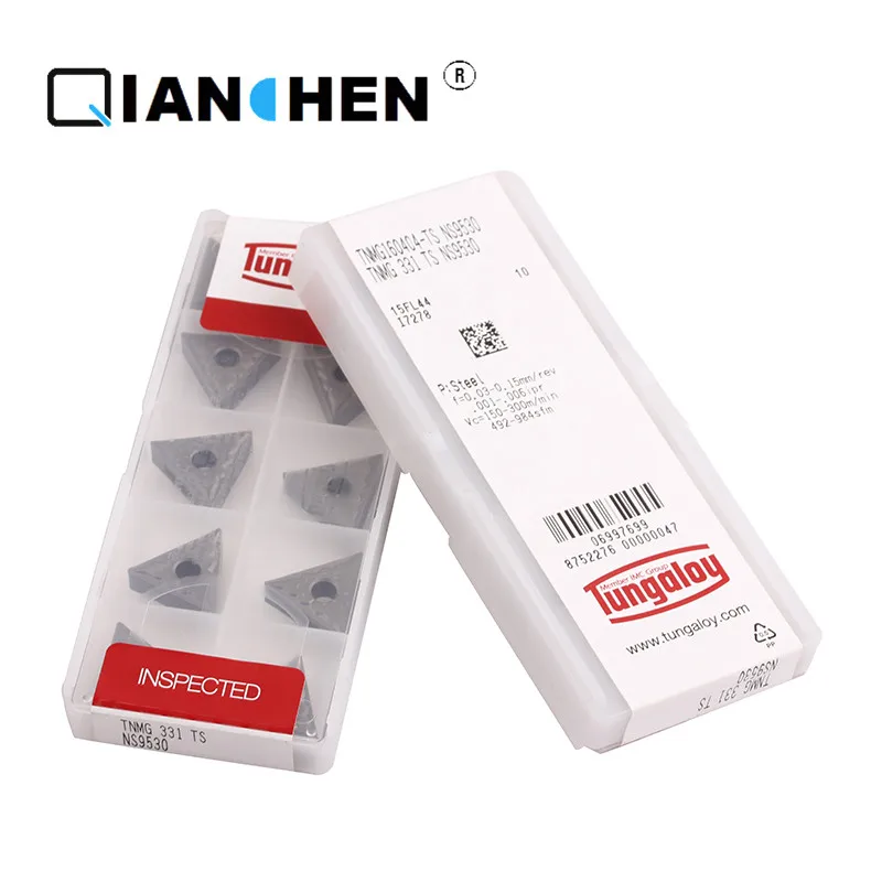 

Tungaloy TNMG160404-TS NS9530 TNMG160408-38 MPJ350 Carbide CNC Inserts CNC Japan 10pcs Internal Turning Tool Hard Alloy