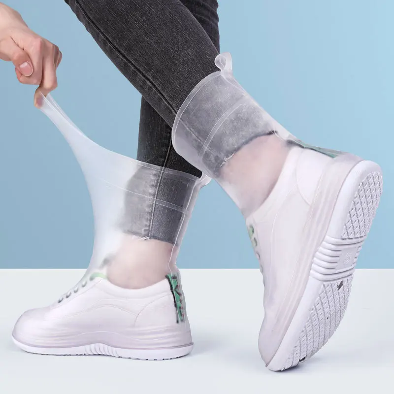 Top quality Waterproof Shoes cover TPE Material Unisex Rain Boots for 2021 New Outdoor Camping Non-slip Reusable Rain Shoes