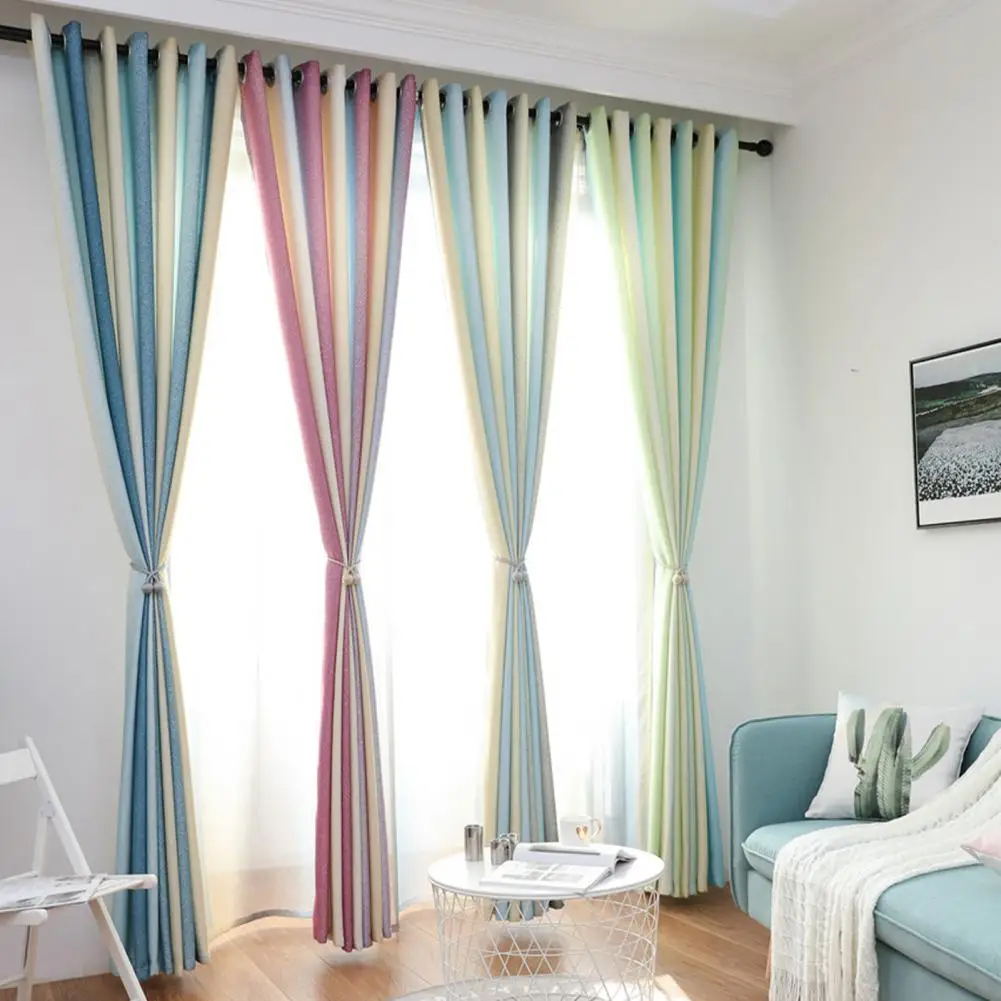 Multipurpose Helpful Semi Shading Gradient Curtain Polyester Window Drapes Washable for Dinning Room | Дом и сад
