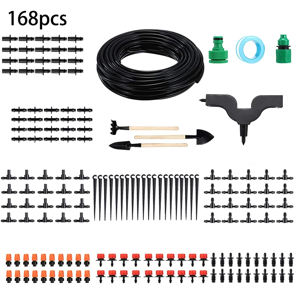 

168PCS Garden Watering Set Spray Irrigation Kit 50FT Micro Automatic Watering Sprinklers System for Indoor Plants Flower Beds