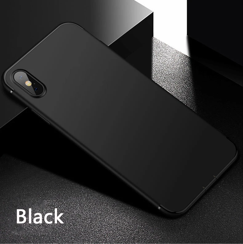 Матовый ультратонкий чехол для iphone 11 Pro Max X XR 10 XS Max 7 8 6 S 6 S 5 5S 5SE Мягкий силиконовый чехол для телефона - Цвет: Черный