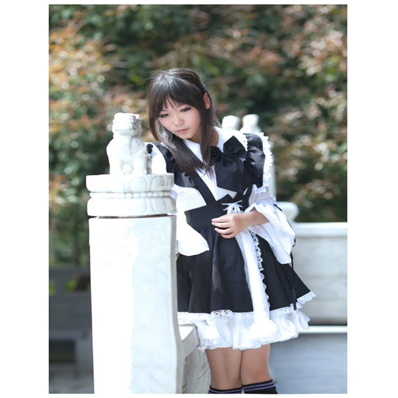 Женское платье для косплея длинное черно-белое | Тематическая одежда и униформа