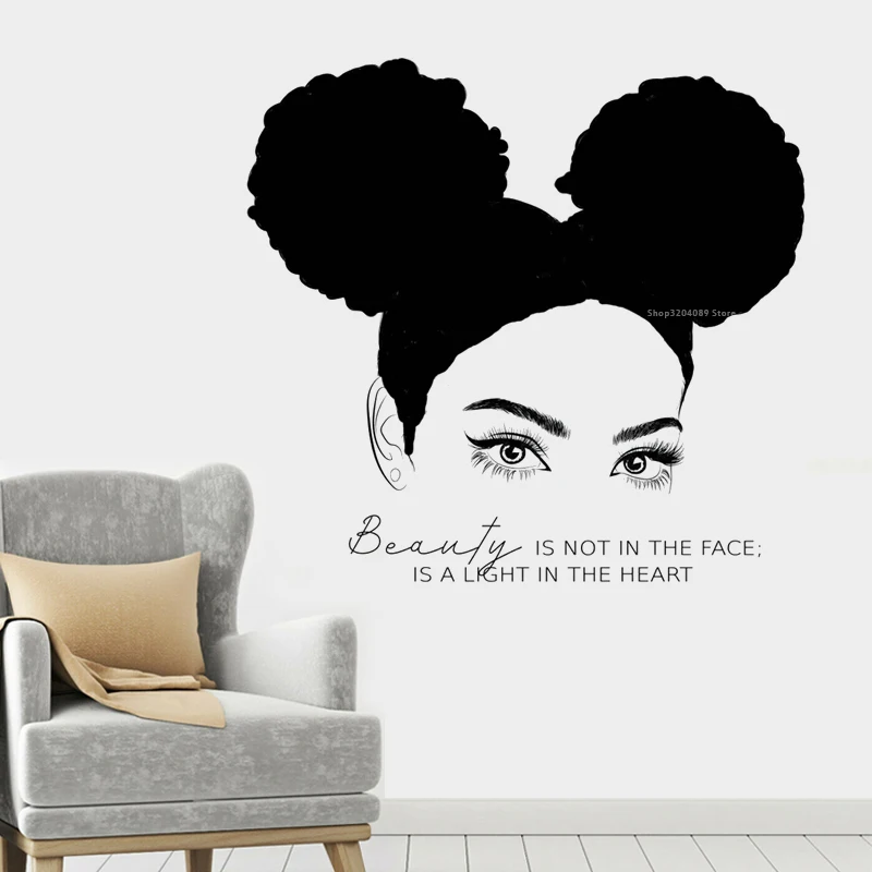 Африканская женщина Наклейка на стену Красота нет в уход за кожей лица
