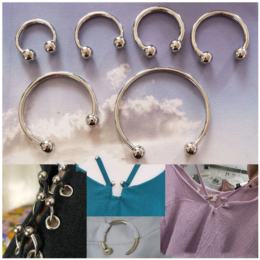 

4pcs 25-55cm U-shaped Double-headed Screw Metal Buckle Collar Swimwear Apparel Buttons Women's Shoe Buckles Sewing Accessories
