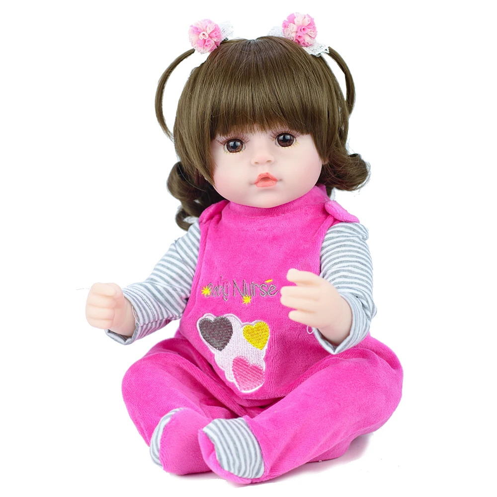

42cm Rose Red Color Love Clothes Reborn Doll Children Interactive Doll Environmental Protection Material PP Cotton Padding Doll