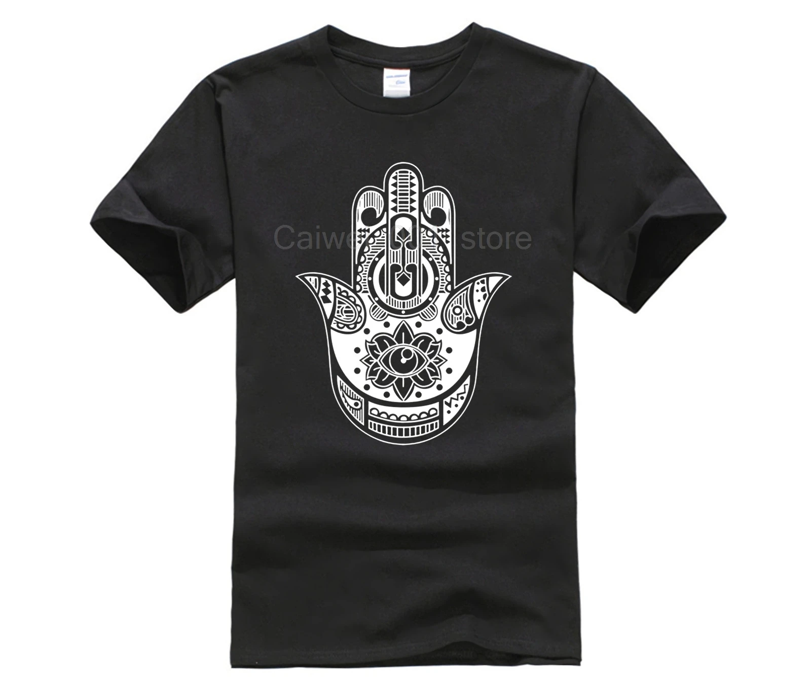 Новая летняя мужская повседневная футболка с принтом Hamsa Hand Boho Kitsch Khamsa Defend Evil Eye