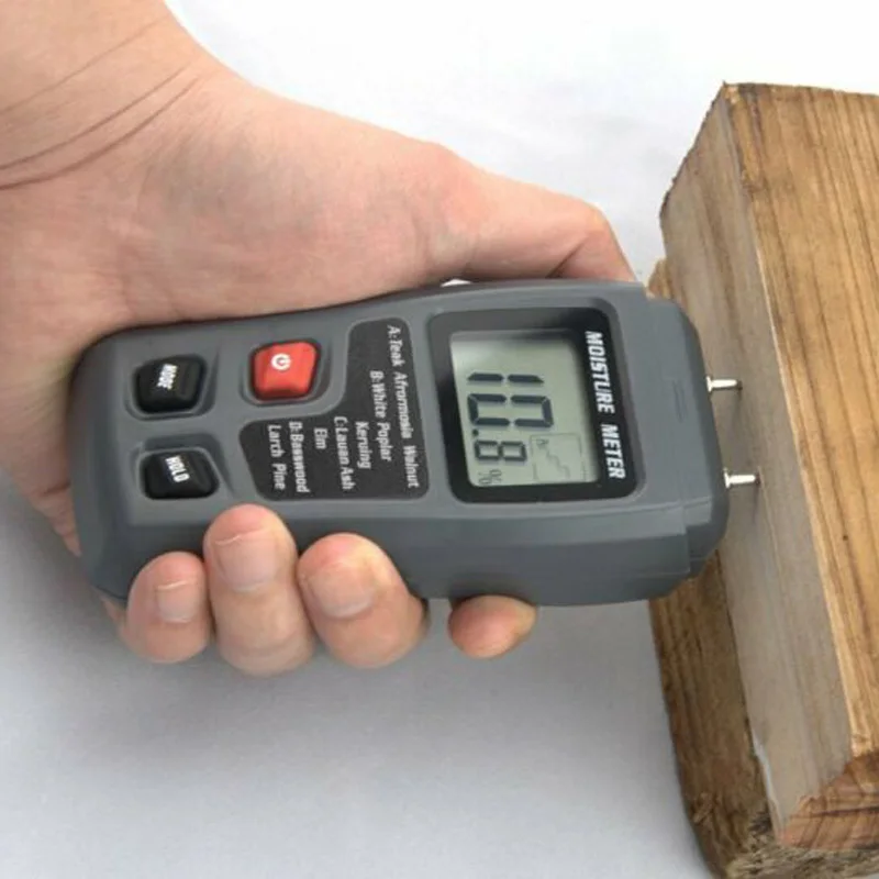 

Gray Wood Moisture Meter Digital LCD Humidity Tester Detector Firewood