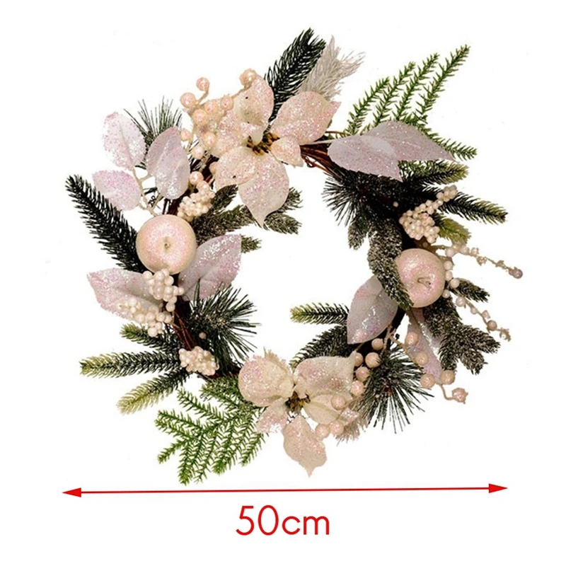 

Hot Artificial Wreath Garland Winter Wreath for Front Door Window Fireplace Christmas Decoration