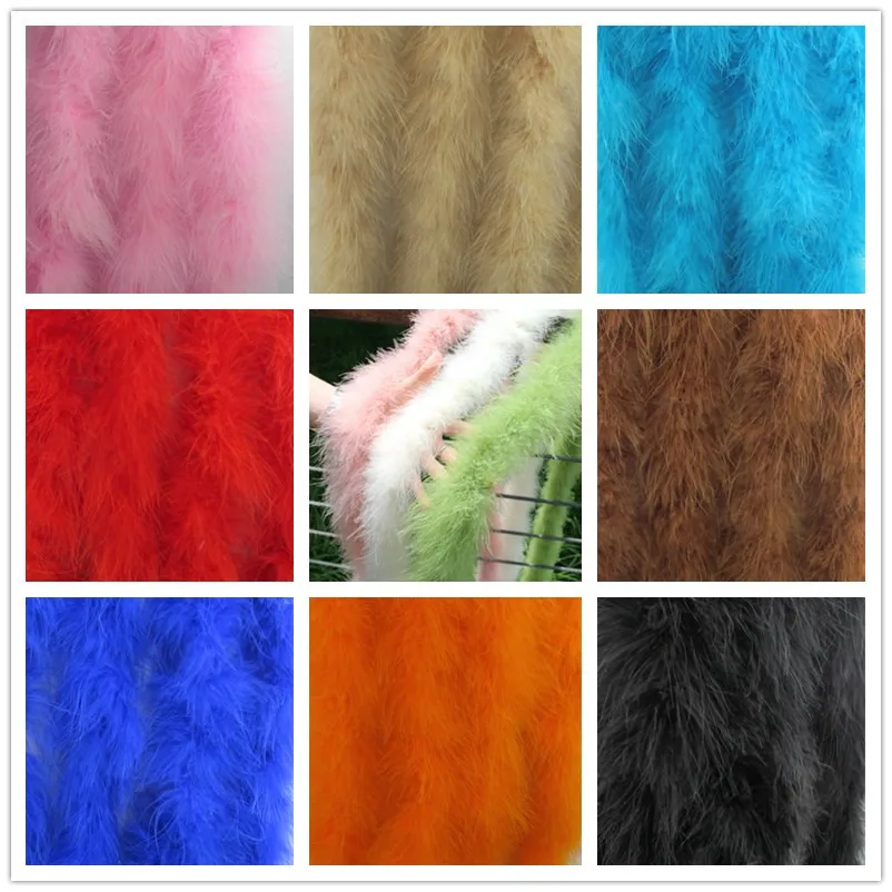 

2Meters Fluffy Handcraft Natural Ostrich Feather Plume Boas Scarf Clothes For Wedding Valentine Day Decoration Performance Dance