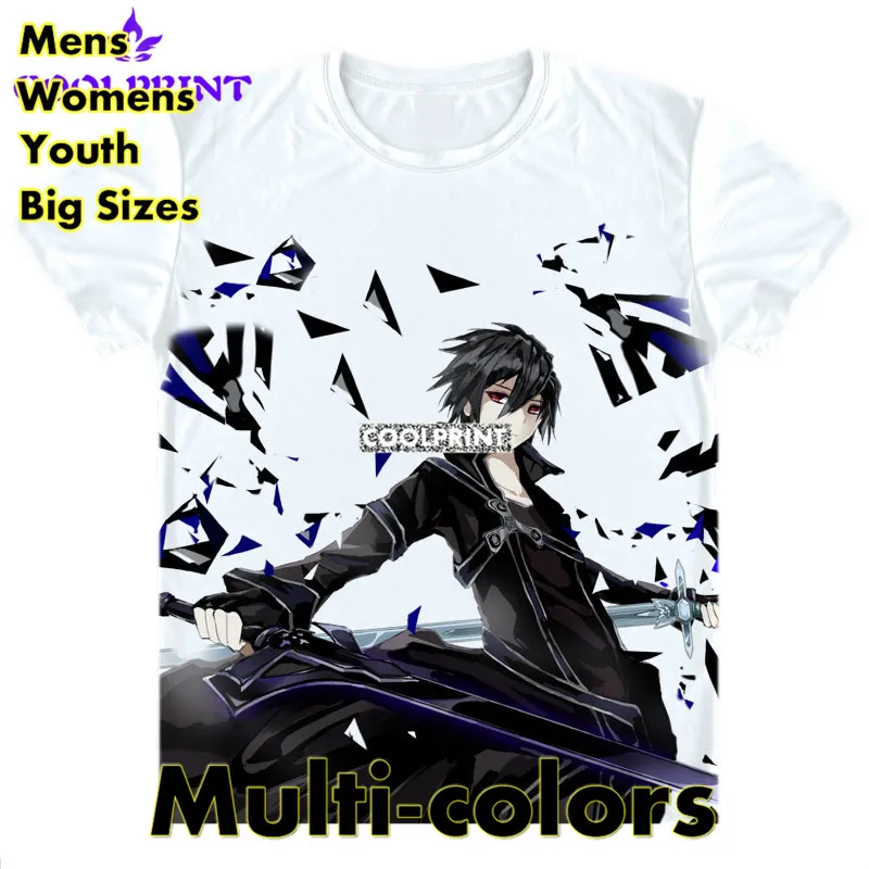 

Sword Art Online футболки футболка SAO Kirito, многоцветная Футболка большого размера, быстросохнущие повседневные футболки