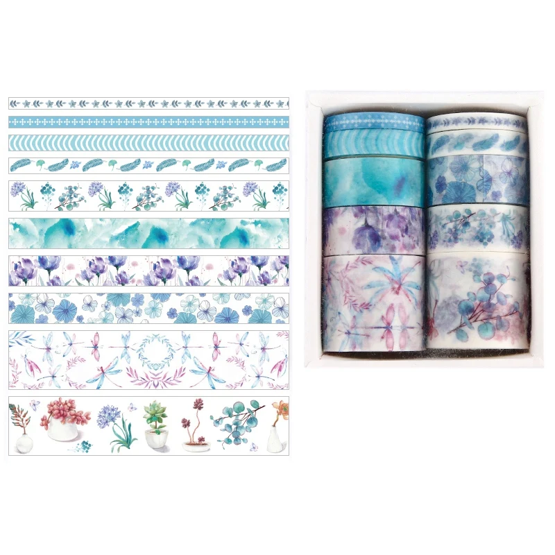 

10Pcs/Set Decorative Kawaii Washi Tape Set Japanese Paper Stickers Japanese Stationery Scrapbooking Supply
