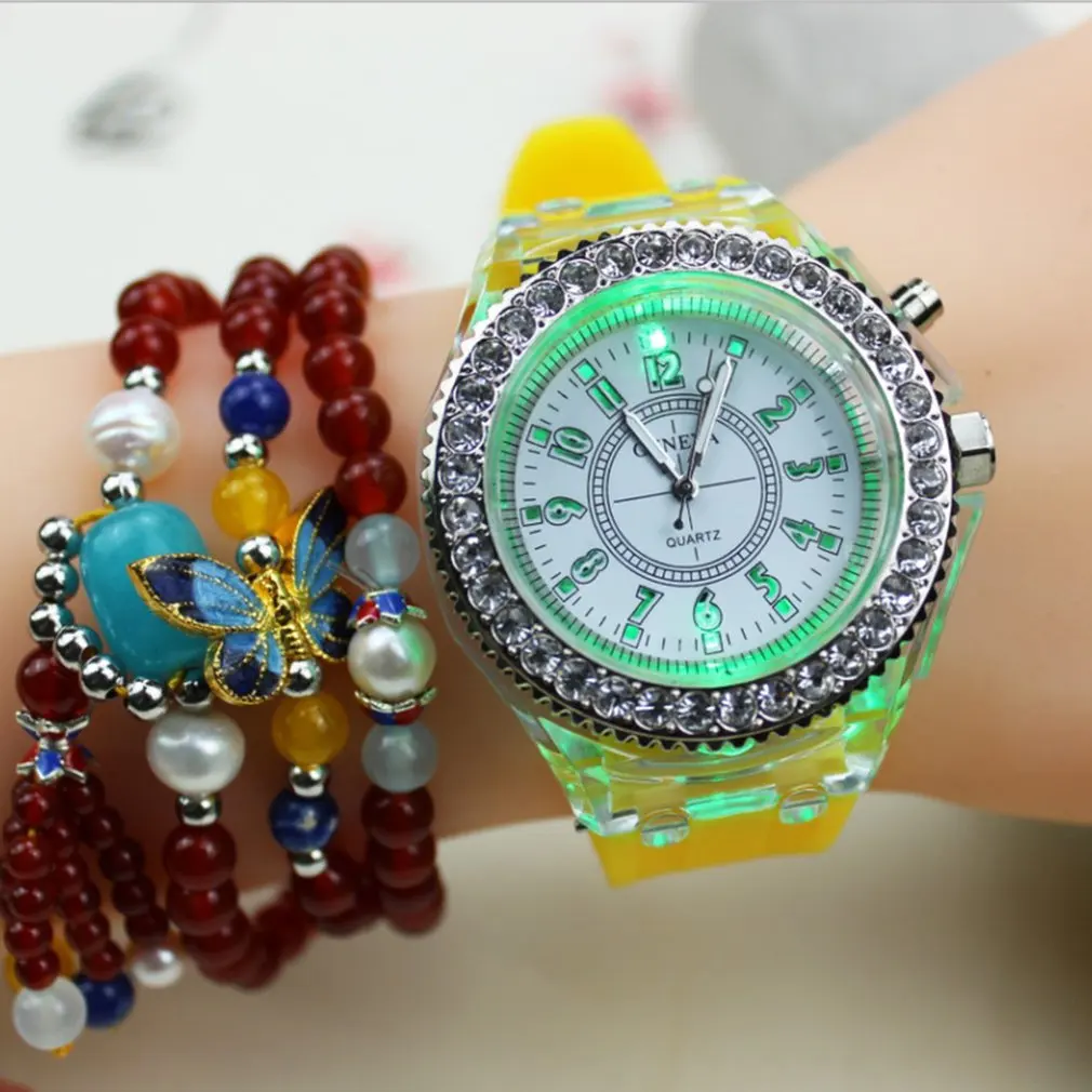 Светодиодный люминесцентный часы тенденции студенты влюбленных Для Мужчин's 11