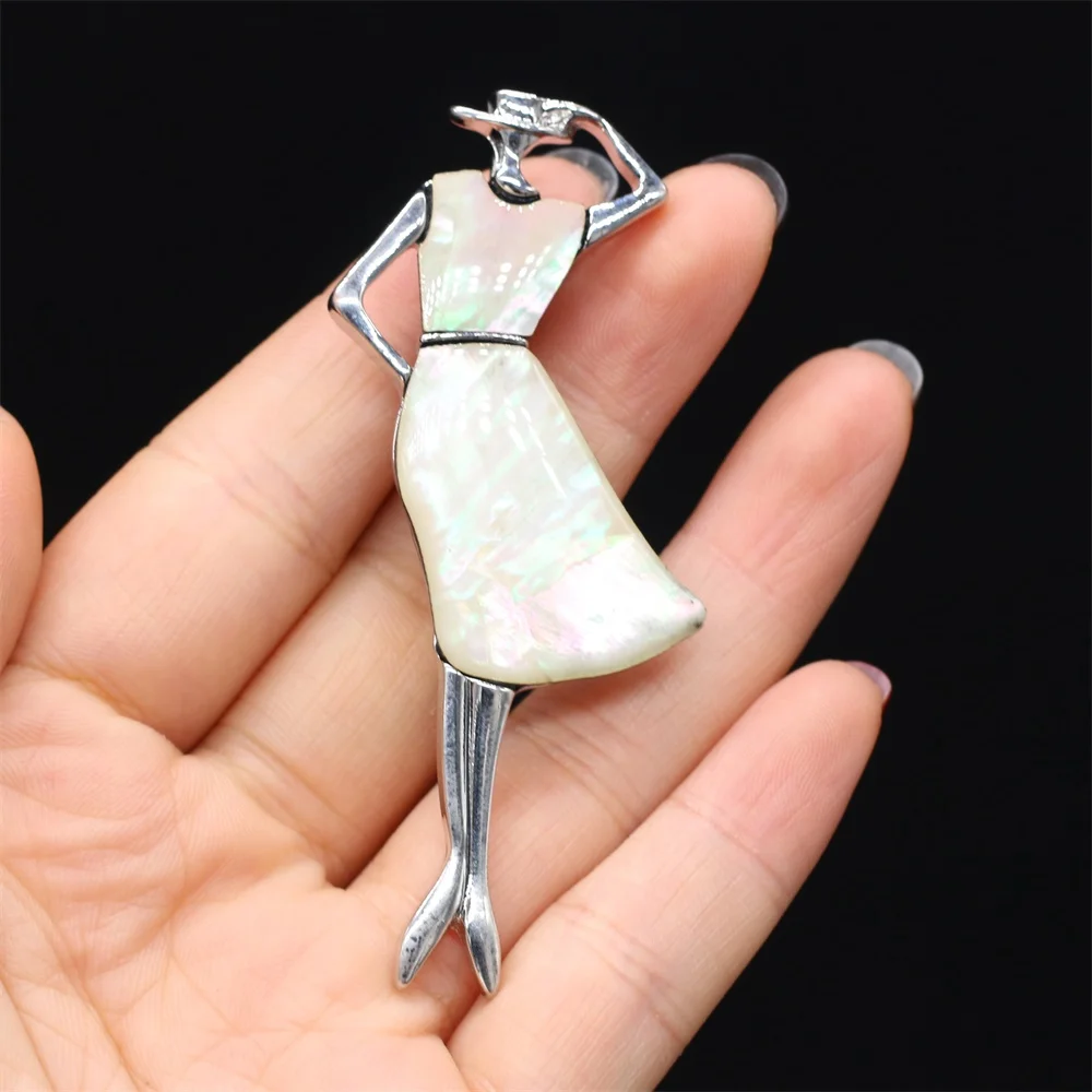 

New Zealand Abalone Brooches Silver Color Alloy Lady Brooches for Women Party Dress Coat Accessories Charm Jewelry