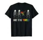 Футболка с надписью осмелйся быть себе, Милая футболка ЛГБТ прайд, подарок, винтажная Женская Подарочная футболка с забавным принтом, футболка с коротким рукавом, Топ в стиле Харадзюку