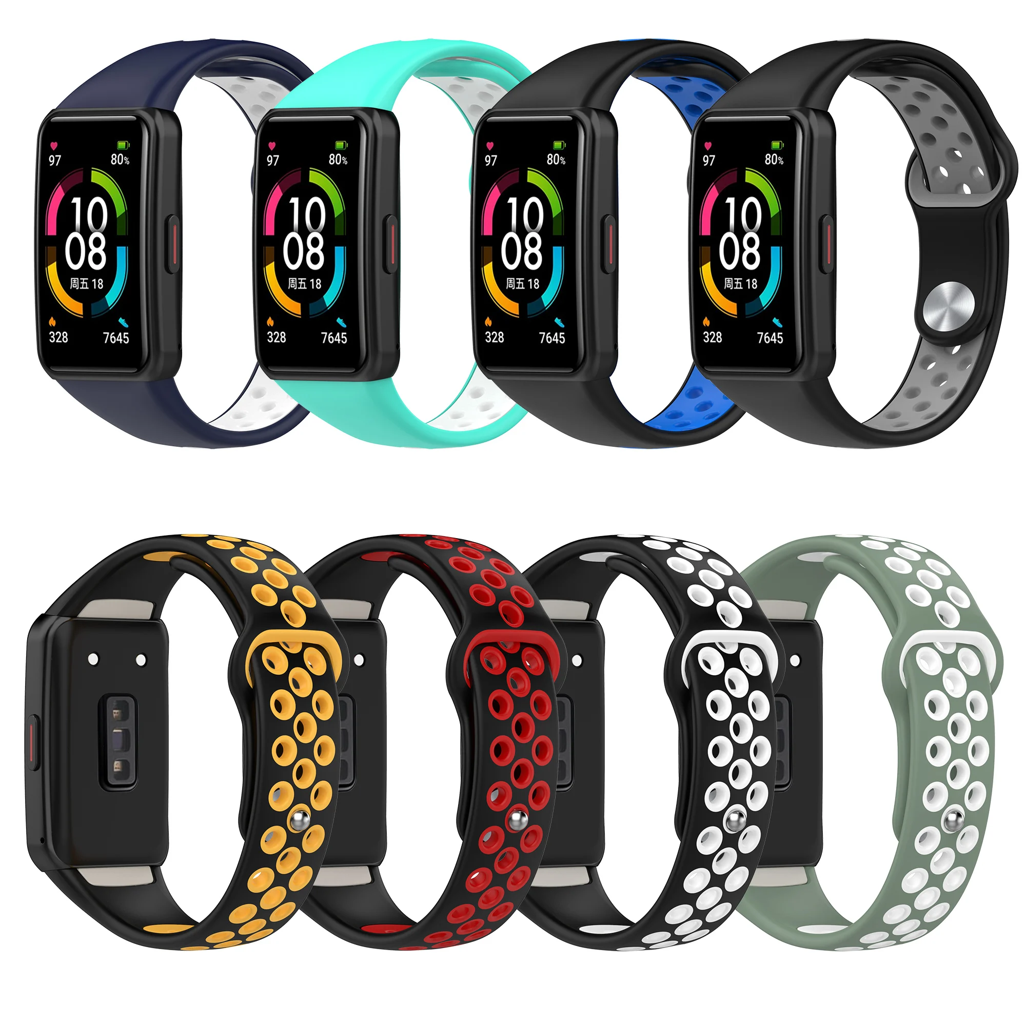 

Colorful Soft Silicone Watch Strap Band For Huawei band 6 pro Smart Watch Repleacement Wrist band for Honor Band 6 strap Correa