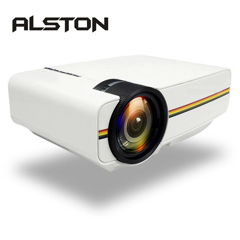 ALSTON YG400 обновленный YG410 мини-проектор 1080P 1800 люмен портативный ЖК-светодиодный проектор домашний кинотеатр USB HDMI 3D проектор бас-динамик