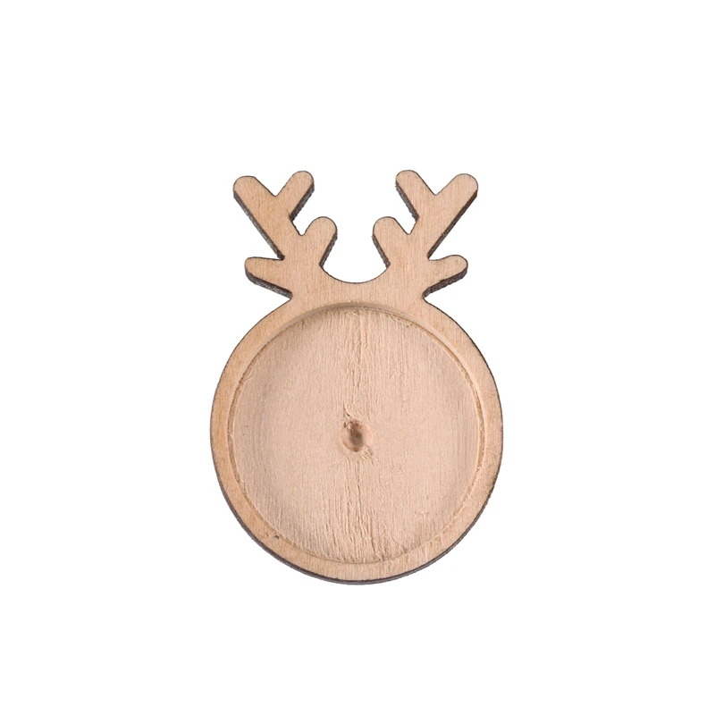 

5pcs/lot 25mm Christmas Deer Elk Blank Brooch Tray Base Jewelry making necklace Resin Glass Cabochon Cameo Bases For DIY Gift