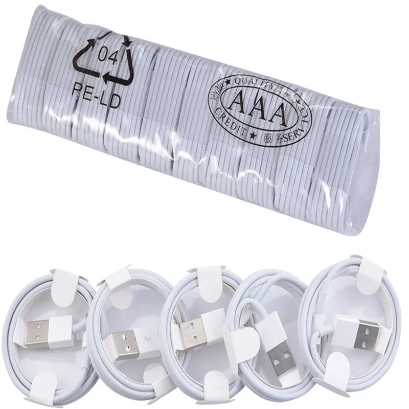 

10 шт. 50 шт. 100 шт. 1 м USB-кабель для зарядки и передачи данных для iPhone 13 12 11 Pro Xs X 8 7 Plus/6S/6/XR высококачественный USB-кабель