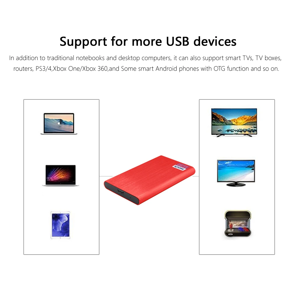 Внешний жесткий диск TWOCHI 2 ТБ USB 3 0 HDDStorage для ПК Mac планшетов Xbox PS4 ТВ приставок 4