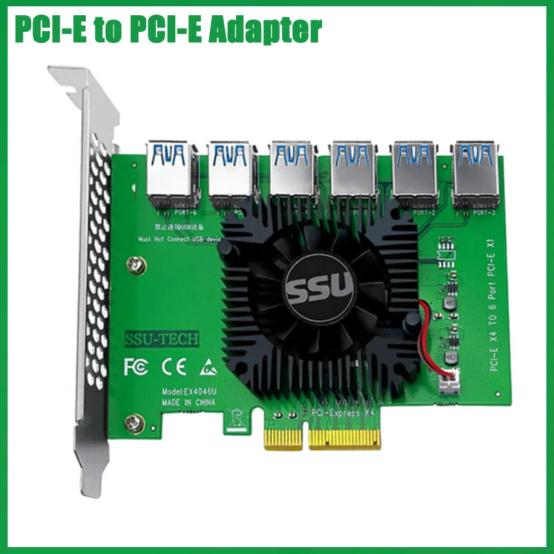 

Новинка USB 3.0 PCI-E Экспресс от 4x до 16x Райзер-карта адаптер PCIE от 1 до 6 слотов PCIe порт Множественная карта для майнинга биткоинов BTC