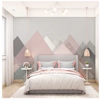 custom 3d wallpaper mural nordic simple pink geometric lines family bedroom living room dining room background wallpaper
