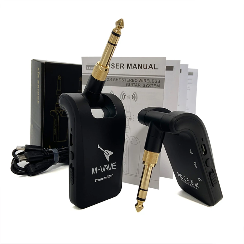 Rechargeable Audio Transmitter Receiver Stereo 2 In 1 Plugs 6 Channels Guitar Wireless