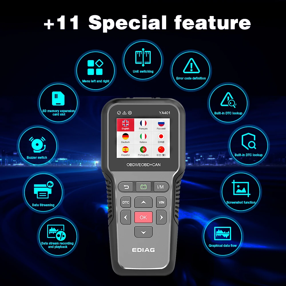 EDIAG YA401 obd2 сканирование диагностическое быстрое считывание/стирание DTC