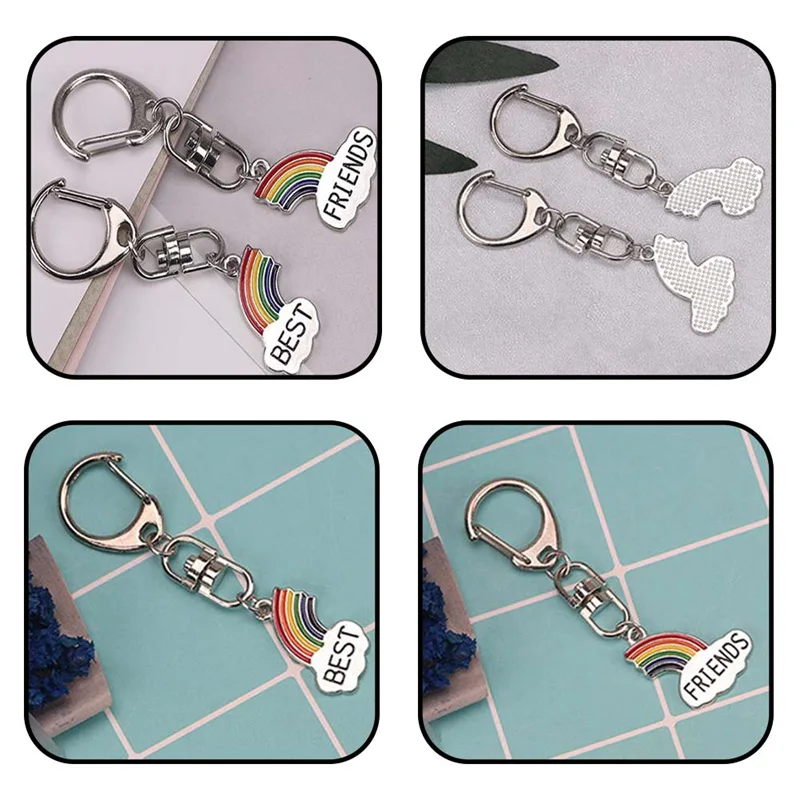 1 пара новинка Радужные облака лучший брелок для ключей Женская сумочка