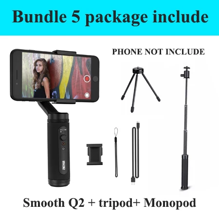 q2 tripod Monopod Zhiyun Smooth Q2 Smooth III 3 оси ручной карданный стабилизатор для iPhone Xs 8Plus 7 6 Plus для samsung S8 S7 S5/huawei и т. Д. Смартфонов - Цвет: q2 tripod Monopod