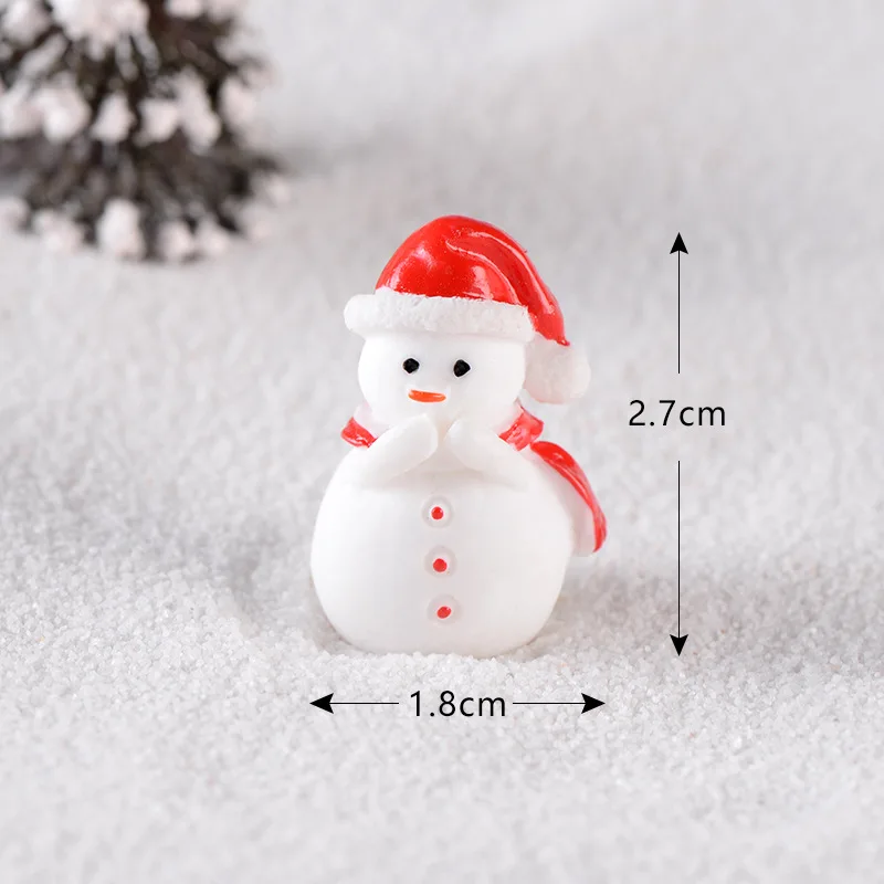 Snowman D Красный Рождественский олень сани Снеговик миниатюрная Статуэтка Модель Пейзаж кукольный домик дома Фея Украшения Сада аксессуары современные - Цвет: Snowman D