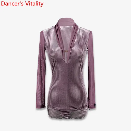 Тренировочная одежда для латиноамериканских танцев Женский велюровый боди с