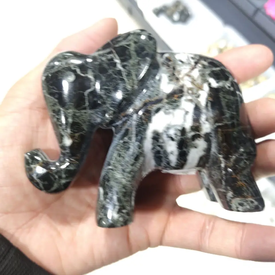 

1pcs 10cm marble elephant Living roomstatue Fashion home decorations