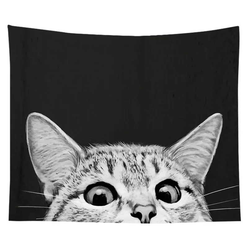

Cat Staring At You Tapestry Wall Hanging Gossip Tapestries Hippie Wall Rugs Dorm Decor Blanket 95x73cm